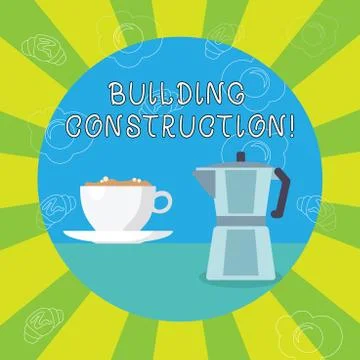 Handwriting text writing Building Construction. Concept meaning process of 库存插图