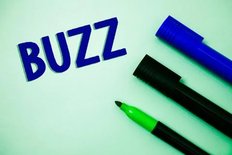Handwriting text writing Buzz. Concept meaning Hum Murmur Drone Fizz Ring Sib Stock Photos