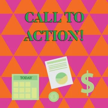 Handwriting text writing Call To Action. Concept meaning most important part of 스톡 일러스트