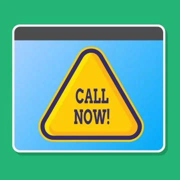 Handwriting text writing Call Now. Concept meaning announce proclaim or declare Stock Illustration