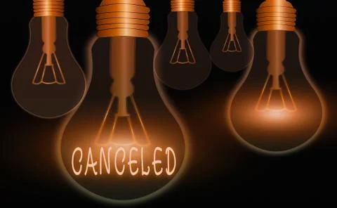 Handwriting text writing Canceled. Concept meaning to decide not to conduct or Stock Illustration