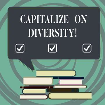 Handwriting text writing Capitalize On Diversity. Concept meaning Bringing Stock Illustration