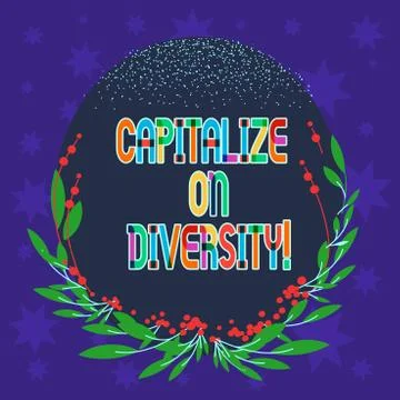 Handwriting text writing Capitalize On Diversity. Concept meaning Bringing Stock Illustration