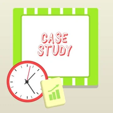 Handwriting text writing Case Study. Concept meaning analysis and a specific Stock Illustration