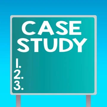Handwriting text writing Case Study. Concept meaning analysis and a specific Stock Illustration