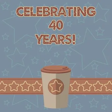 Handwriting text writing Celebrating 40 Years. Concept meaning Honoring Ruby Stockillustratie