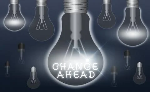 Handwriting text writing Change Ahead. Concept meaning to replace with or Stock Illustration