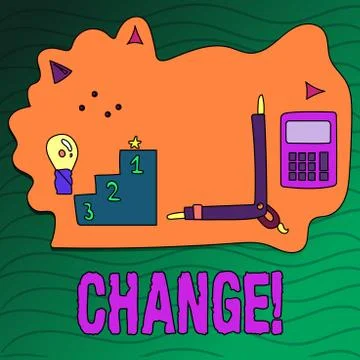 Handwriting text writing Change. Concept meaning Alteration Adjustment Diversion Stock Illustration