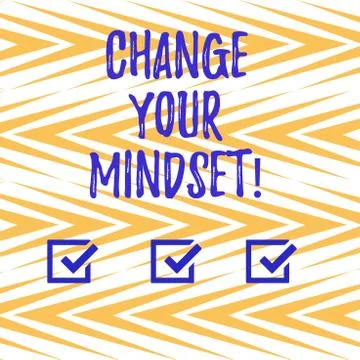 Handwriting text writing Change Your Mindset. Concept meaning fixed mental 스톡 일러스트