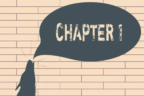 Handwriting text writing Chapter 1. Concept meaning Start od book project Stock Illustration