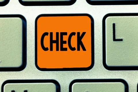 Handwriting text writing Check. Concept meaning Mark Click on a box in order to Stock Photos