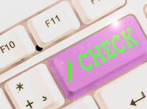 Handwriting text writing Check. Concept meaning Mark Click on a box in order to Stock Photos