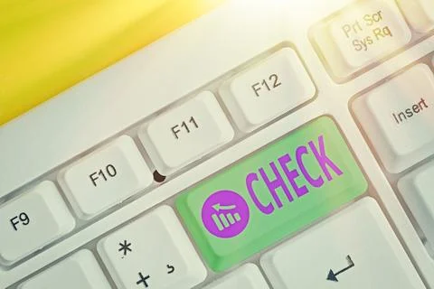 Handwriting text writing Check. Concept meaning Mark Click on a box in order to Stock Photos