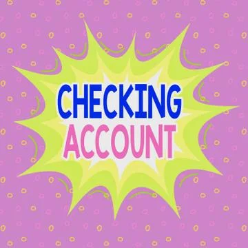 Handwriting text writing Checking Account. Concept meaning bank account that Illustrazione stock