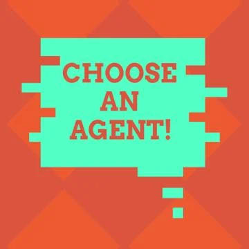 Handwriting text writing Choose An Agent. Concept meaning Choose someone who Ilustração Stock