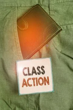 Handwriting text writing Class Action. Concept meaning lawsuit filed by small Stockfoto's