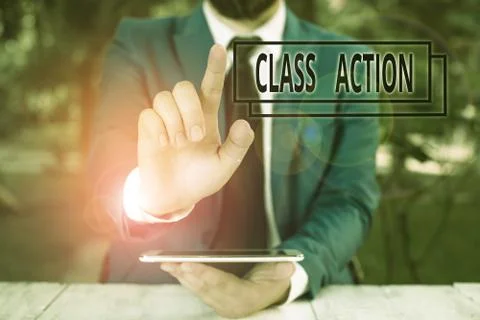 Handwriting text writing Class Action. Concept meaning lawsuit filed by small Stockfoto's