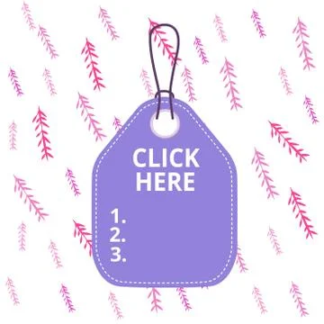 Handwriting text writing Click Here. Concept meaning carry out a computer Illustrazione stock