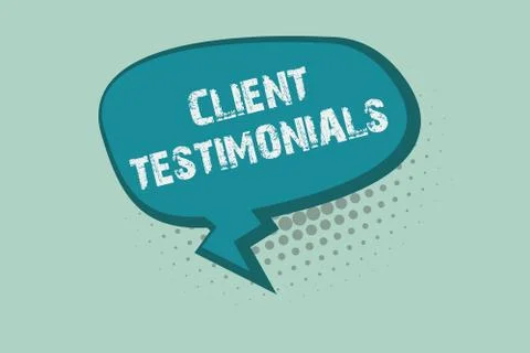 Handwriting text writing Client Testimonials. Concept meaning Written 스톡 일러스트
