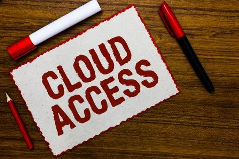 Handwriting text writing Cloud Access. Concept meaning Software tool between the 스톡 사진