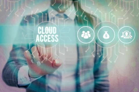 Handwriting text writing Cloud Access. Concept meaning Software tool between the Foto stock