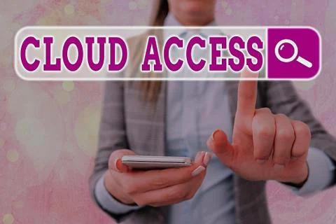 Handwriting text writing Cloud Access. Concept meaning Software tool between the 库存照片