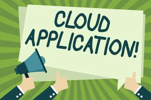 Handwriting text writing Cloud Application. Concept meaning the software program Illustrazione stock