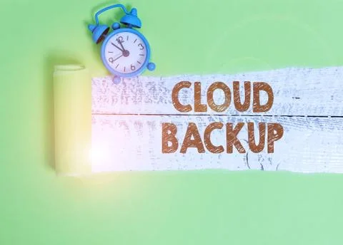 Handwriting text writing Cloud Backup. Concept meaning enable customers to Foto stock