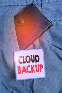 Handwriting text writing Cloud Backup. Concept meaning enable customers to Foto stock