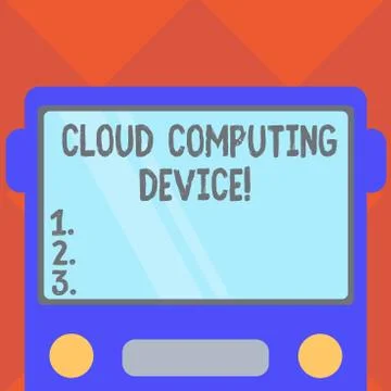 Handwriting text writing Cloud Computing Device. Concept meaning Shared pools of Stock Illustration