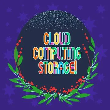 Handwriting text writing Cloud Computing Storage. Concept meaning digital data 스톡 일러스트