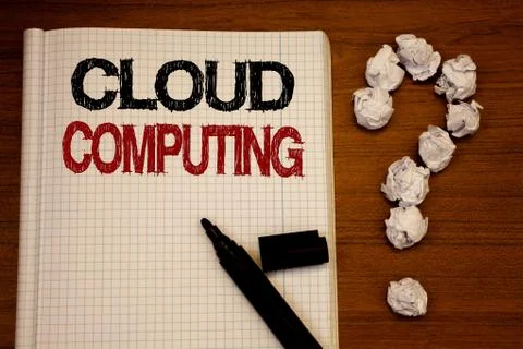 Handwriting text writing Cloud Computing. Concept meaning Online Information  Foto stock