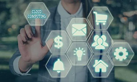 Handwriting text writing Cloud Computing. Concept meaning use a network of Foto stock