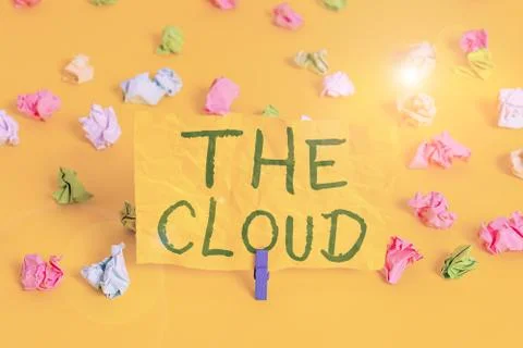 Handwriting text writing The Cloud. Concept meaning Programs used in Storing 库存照片