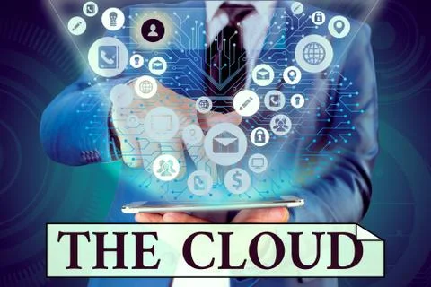 Handwriting text writing The Cloud. Concept meaning Programs used in Storing 스톡 사진