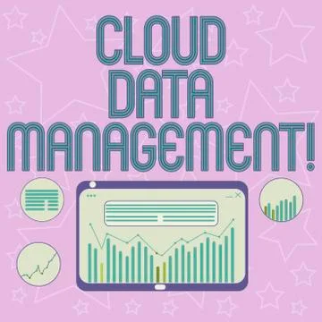 Handwriting text writing Cloud Data Management. Concept meaning A technique to 스톡 일러스트