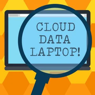 Handwriting text writing Cloud Data Laptop. Concept meaning datacenter full of Illustrazione stock