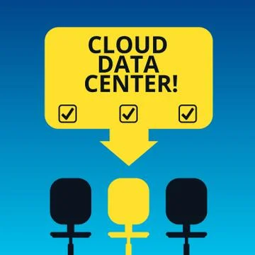 Handwriting text writing Cloud Data Center. Concept meaning off premise form Stockillustratie