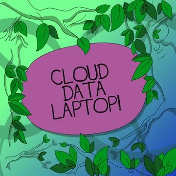 Handwriting text writing Cloud Data Laptop. Concept meaning datacenter full of Stock Illustration