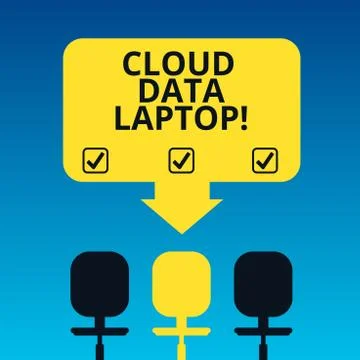 Handwriting text writing Cloud Data Laptop. Concept meaning datacenter full of 스톡 일러스트