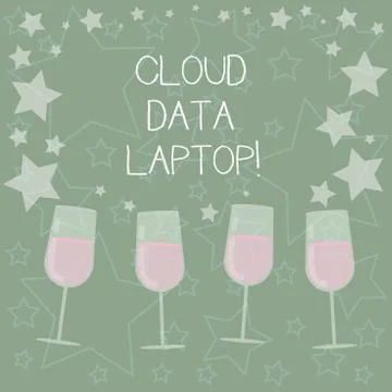 Handwriting text writing Cloud Data Laptop. Concept meaning datacenter full of Stockillustratie