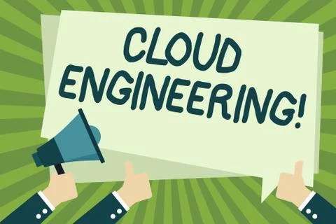 Handwriting text writing Cloud Engineering. Concept meaning application of Stock Illustration