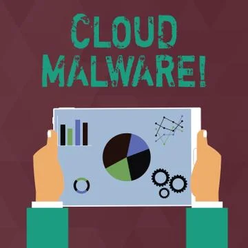 Handwriting text writing Cloud Malware. Concept meaning malicious software file Stock Illustration