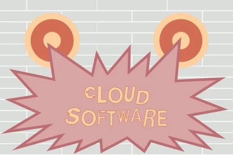 Handwriting text writing Cloud Software. Concept meaning Programs used in 库存插图