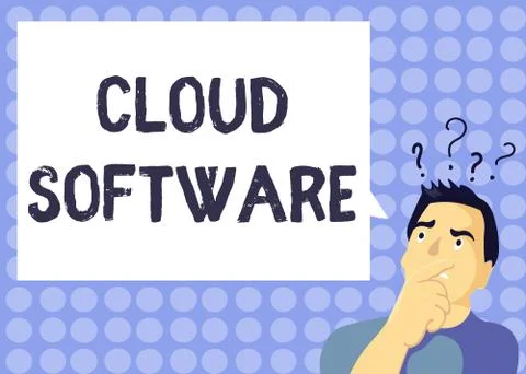 Handwriting text writing Cloud Software. Concept meaning Programs used in Stock Illustration