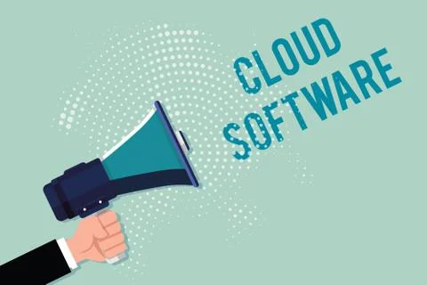 Handwriting text writing Cloud Software. Concept meaning Programs used in Stock Illustration