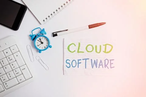 Handwriting text writing Cloud Software. Concept meaning Programs used in 스톡 사진
