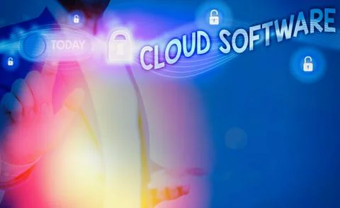 Handwriting text writing Cloud Software. Concept meaning Programs used in 스톡 사진