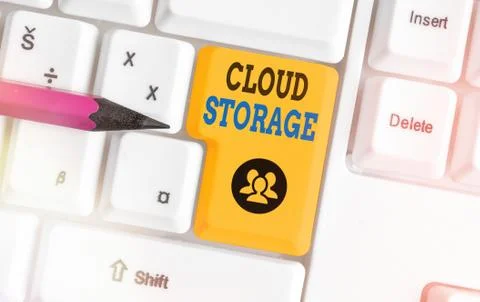 Handwriting text writing Cloud Storage. Concept meaning computing connect 스톡 사진
