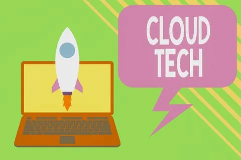 Handwriting text writing Cloud Tech. Concept meaning storing and accessing data Stock Illustration